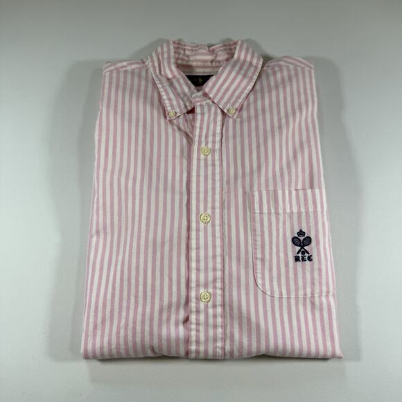 Ralph Lauren Shirt Pink Tennis Oxford Chest Pocket Button-Front Mns M Rare! - Picture 1 of 8